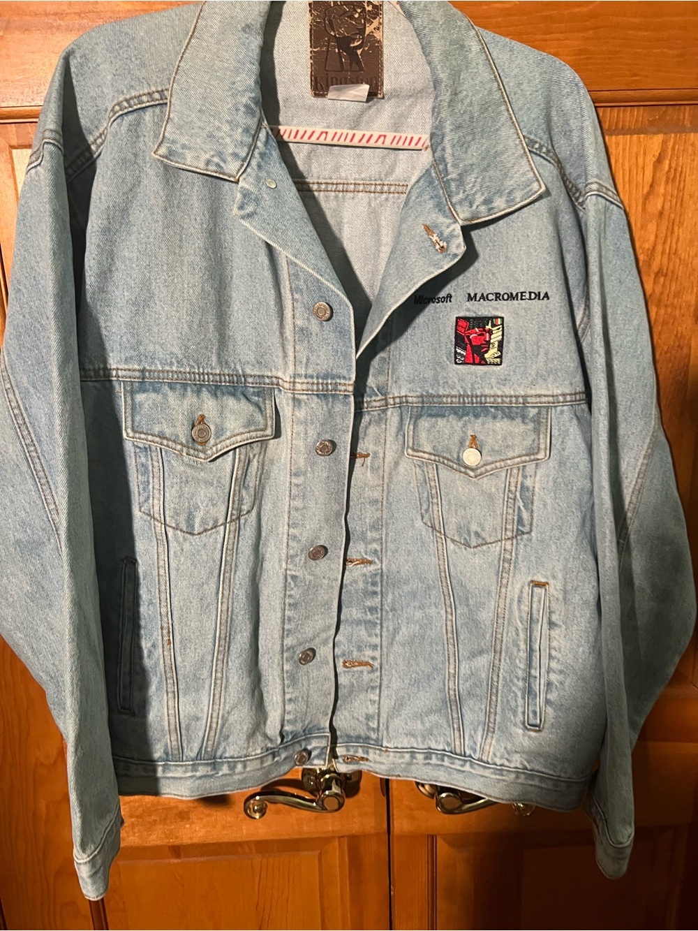 Kingston Light Blue Denim Jacket with Pink Accents